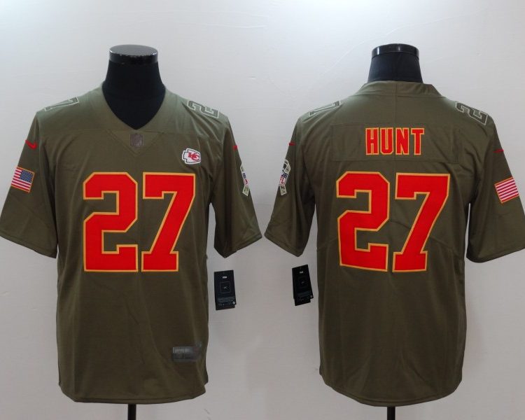 Men's Kansas City Chiefs Karim Hunt #27 Brown Jersey