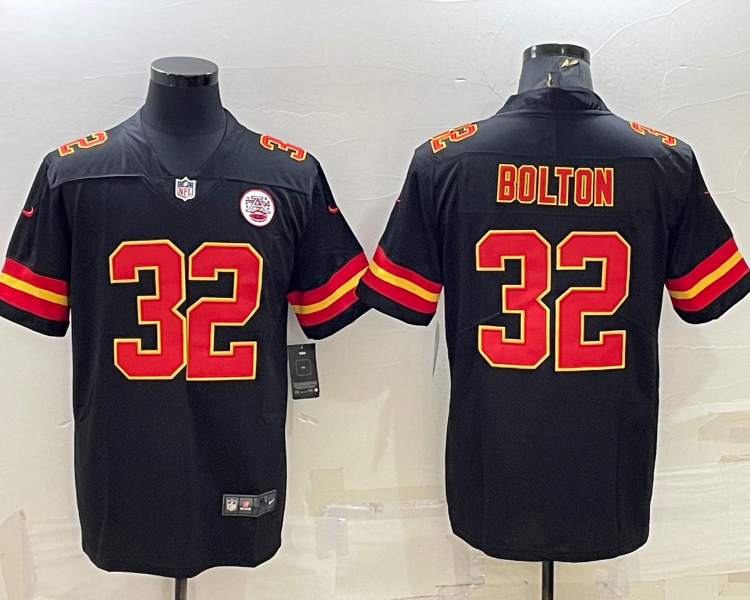 Men's Kansas City Chiefs Nick Bolton #32 Black Jersey