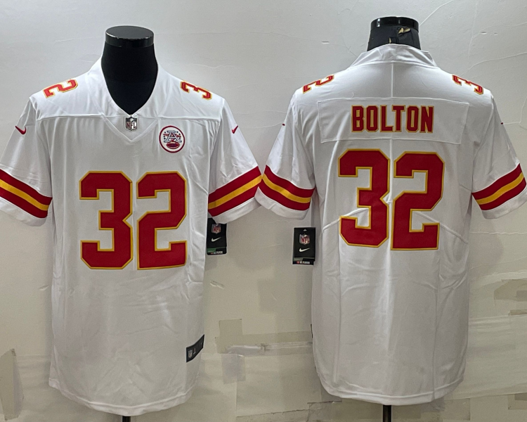 Men's Kansas City Chiefs Nick Bolton #32 White Jersey