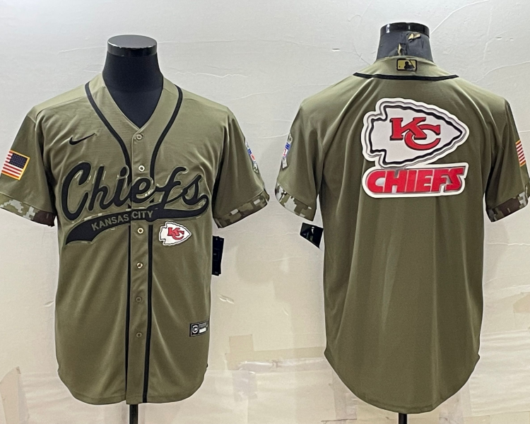 Men's Kansas City Chiefs Olive 2022 Salute To Service Limited Jersey