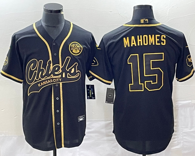 Men's Kansas City Chiefs Patrick Mahomes #15 Black Alternate Jersey Joint Edition