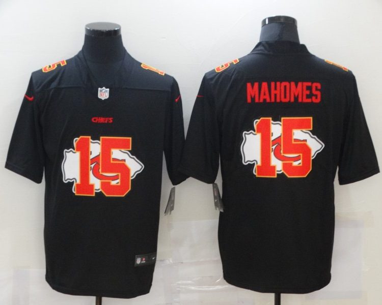 Men's Kansas City Chiefs Patrick Mahomes #15 Black Alternate Jersey