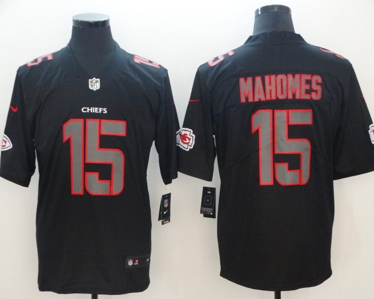 Men's Kansas City Chiefs Patrick Mahomes #15 Black Alternate Jersey