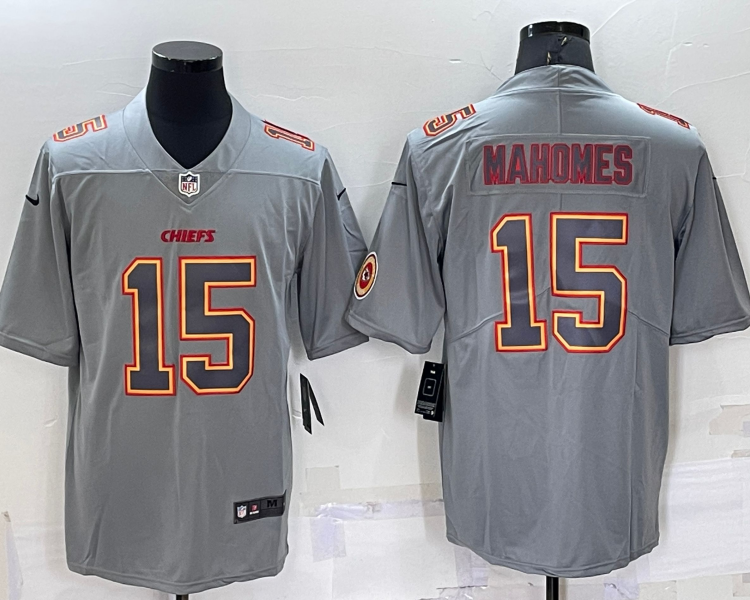 Men's Kansas City Chiefs Patrick Mahomes #15 Grey Jersey