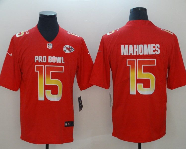 Men's Kansas City Chiefs Patrick Mahomes #15 Red All Star Jersey