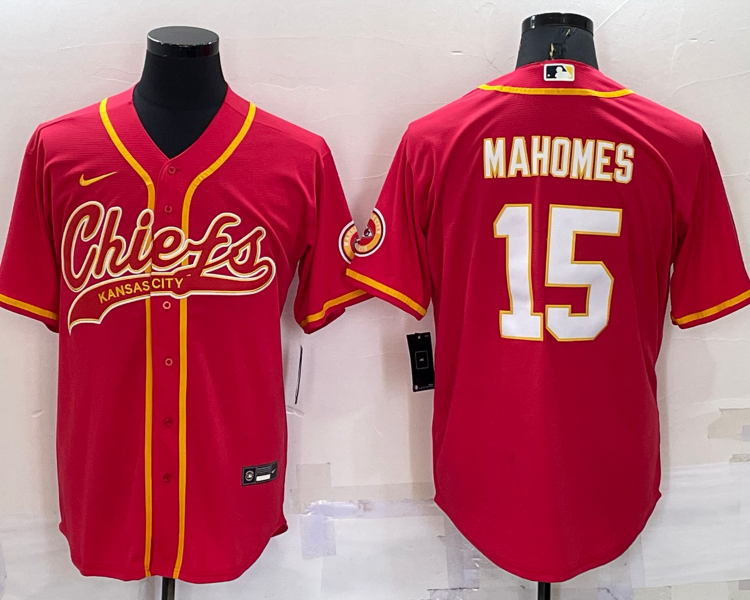 Men's Kansas City Chiefs Patrick Mahomes #15 Red Jersey Joint Edition