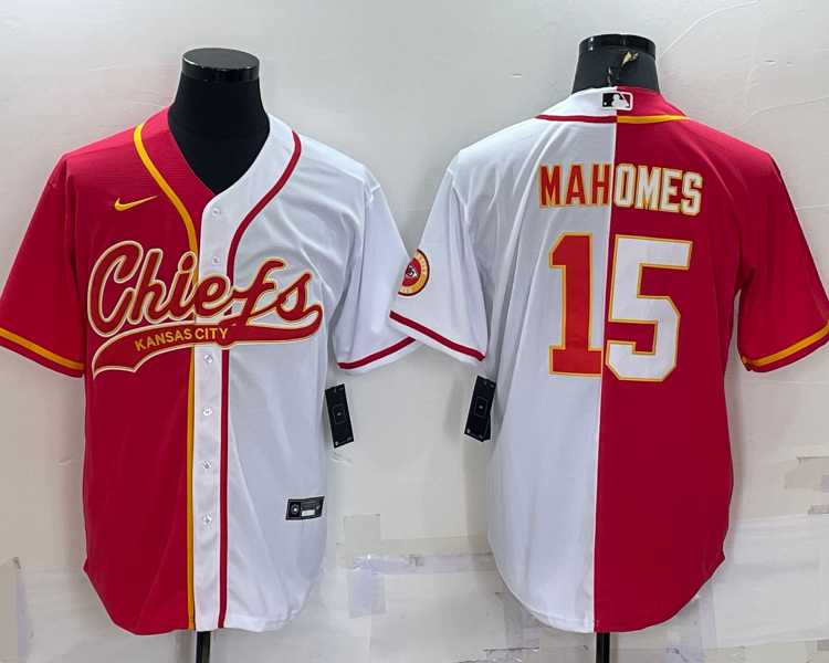 Men's Kansas City Chiefs Patrick Mahomes #15 Red/White Jersey Joint Edition