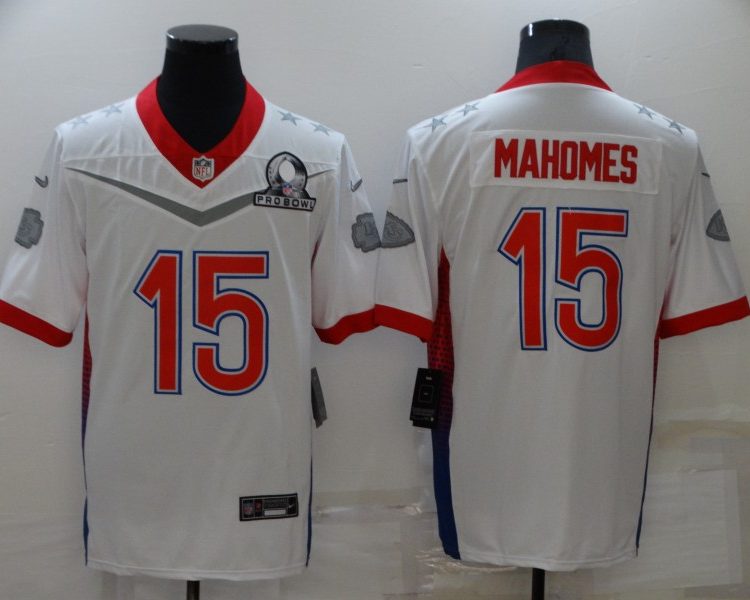 Men's Kansas City Chiefs Patrick Mahomes #15 White ALL STAR Jersey