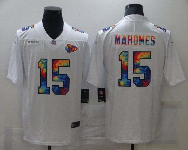 Men's Kansas City Chiefs Patrick Mahomes #15 White Alternate Jersey