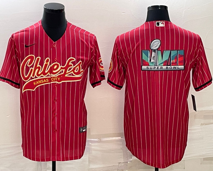 Men's Kansas City Chiefs Red Super Bowl LVII Patch Jersey
