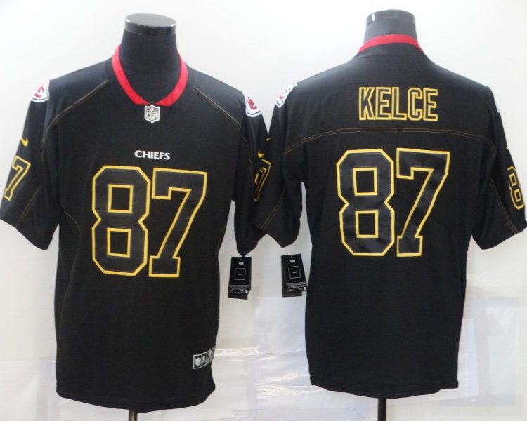 Men's Kansas City Chiefs Travis Kelce #87 Black Authentic Jersey