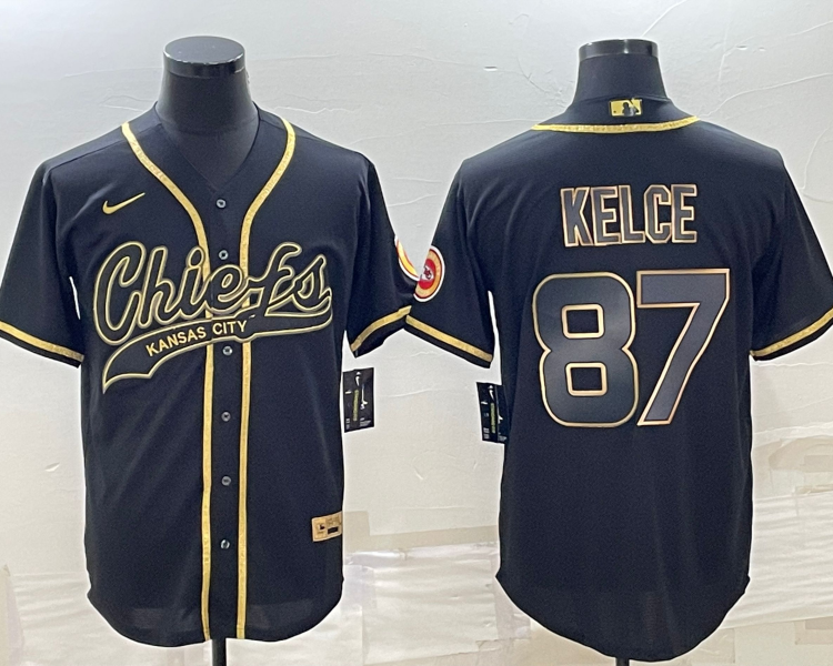 Men's Kansas City Chiefs Travis Kelce #87 Black Jersey Joint Edition