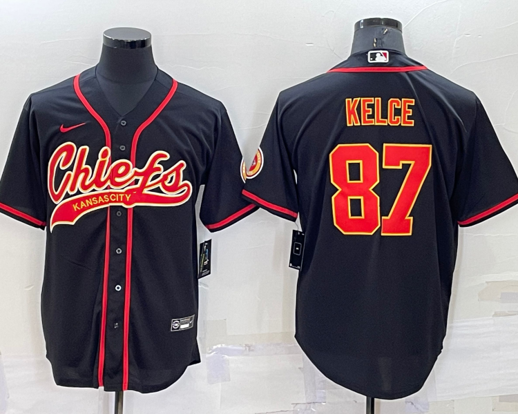 Men's Kansas City Chiefs Travis Kelce #87 Black Jersey Joint Edition