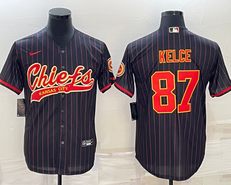 Men's Kansas City Chiefs Travis Kelce #87 Black Jersey Joint Edition
