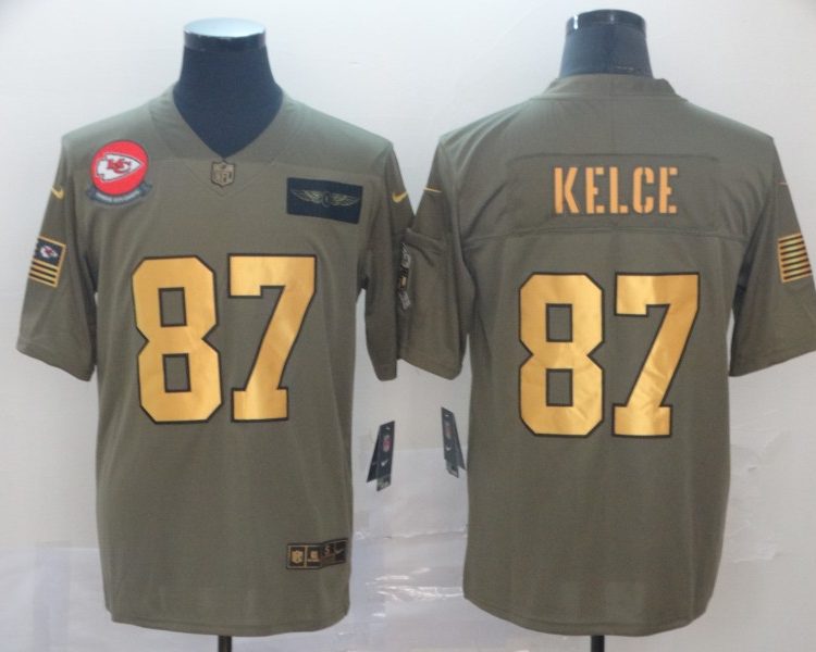 Men's Kansas City Chiefs Travis Kelce #87 Brown Jersey