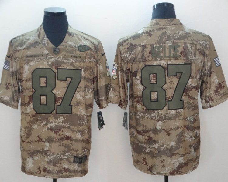 Men's Kansas City Chiefs Travis Kelce #87 Camouflage Jersey