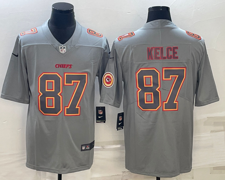 Men's Kansas City Chiefs Travis Kelce #87 Grey Jersey