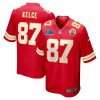 Men's Kansas City Chiefs Travis Kelce #87 Red Super Bowl LVII Patch Jersey
