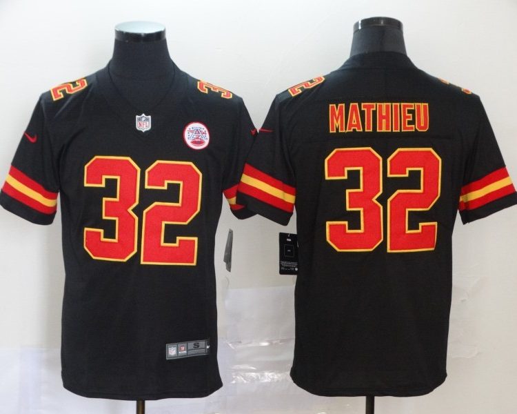 Men's Kansas City Chiefs Tyrann Mathieu #32 Black Jersey