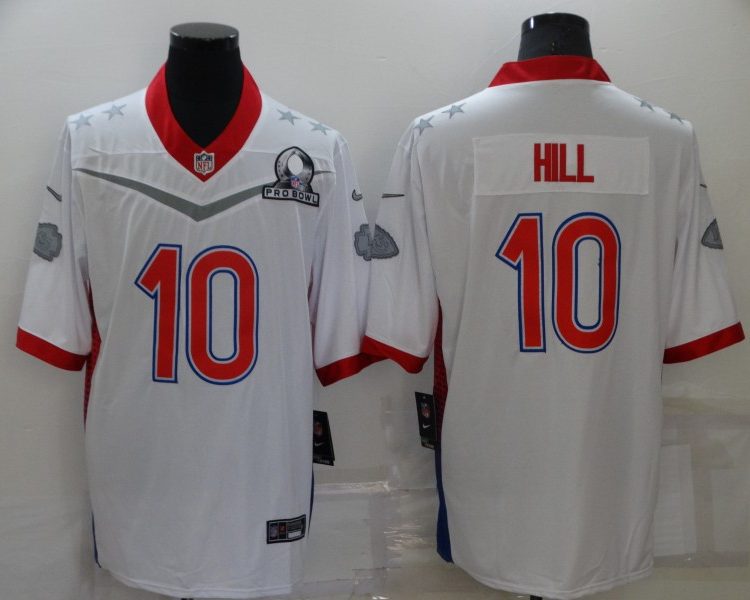 Men's Kansas City Chiefs Tyreek Hill #10 White ALL STAR Jersey