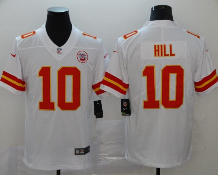 Men's Kansas City Chiefs Tyreek Hill #10 White Away Jersey