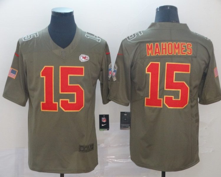 Men's Kansas City Chiefs #15 Patrick Mahomes Brown Jersey