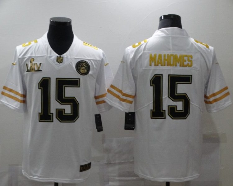 Men's Kansas City Chiefs #15 Patrick Mahomes White Jersey