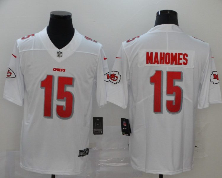 Men's Kansas City Chiefs #15 Patrick Mahomes White Jersey