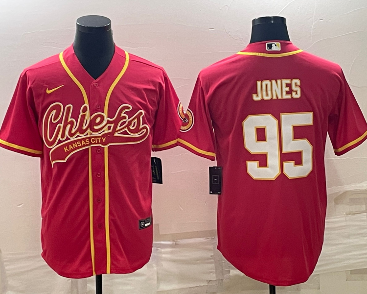 Men's Kansas City Chiefs Chris Jones #95 Red Jersey Joint Edition