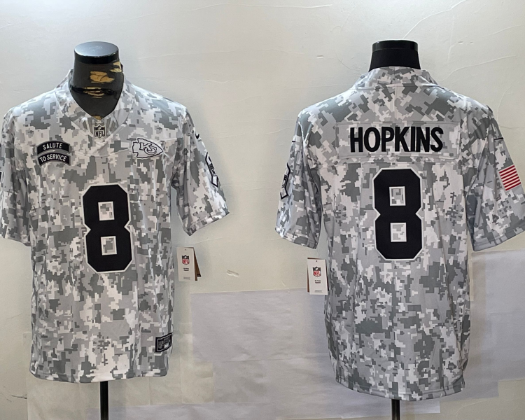 Men's Kansas City Chiefs DeAndre Hopkins #8 Arctic Camo 2024 Salute to Service Limited Jersey