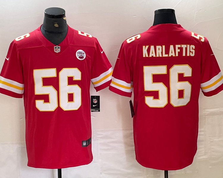 Men's Kansas City Chiefs George Karlaftis #56 Red Jersey