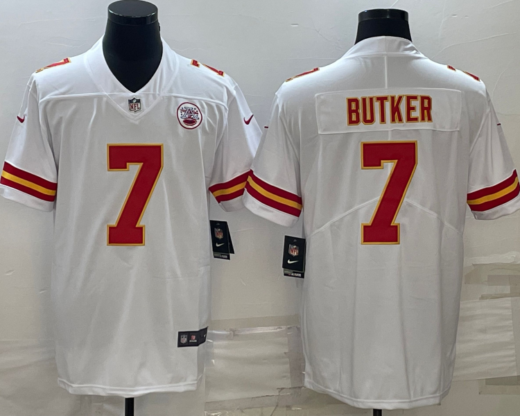 Men's Kansas City Chiefs Harrison Butker #7 White Jersey