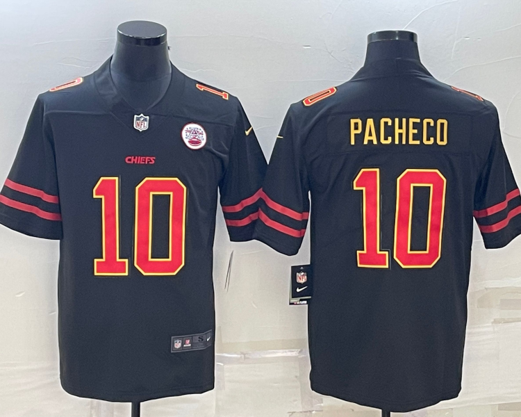 Men's Kansas City Chiefs Isiah Pacheco #10 Black Jersey