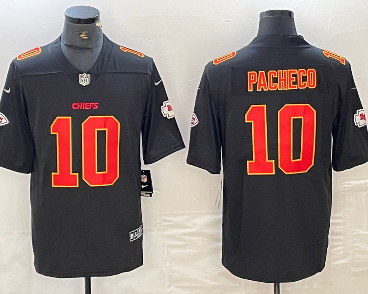 Men's Kansas City Chiefs Isiah Pacheco #10 Black Jersey