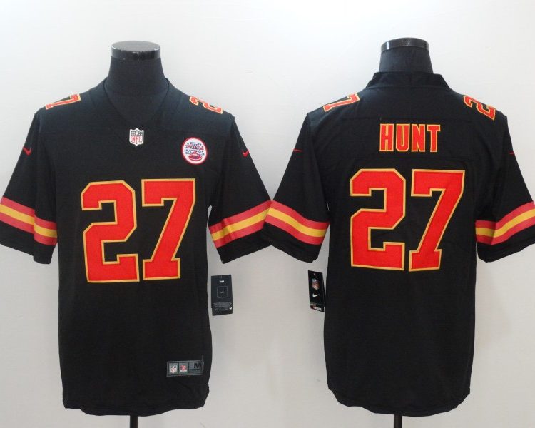 Men's Kansas City Chiefs Karim Hunt #27 Black Jersey