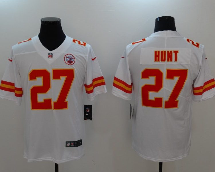 Men's Kansas City Chiefs Karim Hunt #27 White Jersey