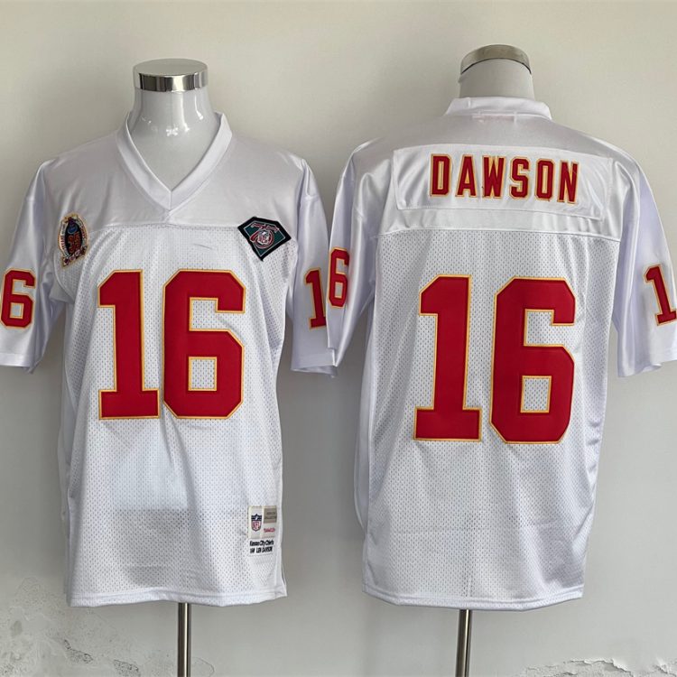 Men's Kansas City Chiefs Len Dawson Mitchell & Ness White Legacy Jersey