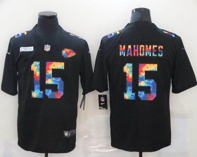 Men's Kansas City Chiefs Patrick Mahomes #15 Black Jersey