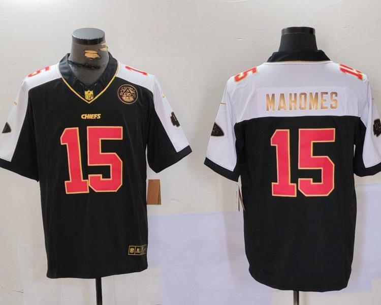 Men's Kansas City Chiefs Patrick Mahomes #15 Black Vapor F.U.S.E. Limited Jersey