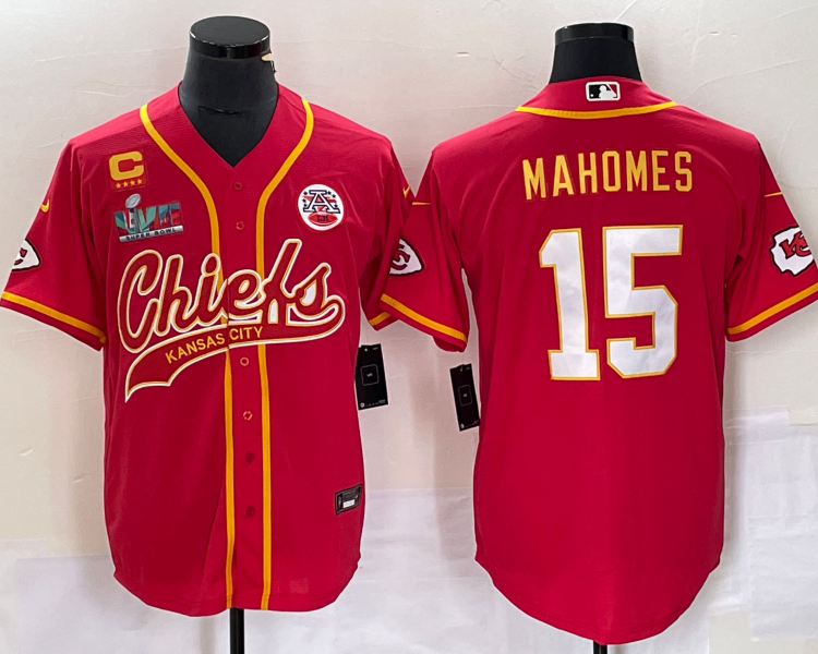 Men's Kansas City Chiefs Patrick Mahomes #15 Red Jersey Joint Edition