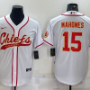 Men's Kansas City Chiefs Patrick Mahomes #15 White Jersey Joint Edition