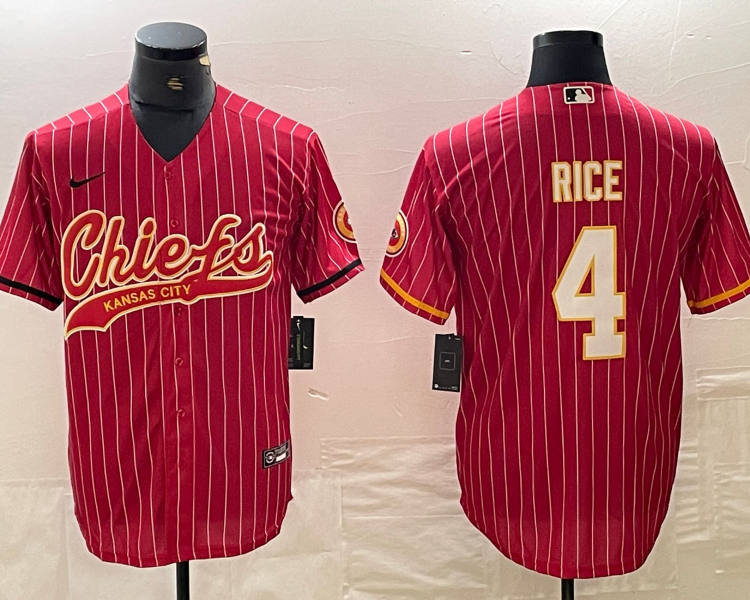 Men's Kansas City Chiefs Rashee Rice #4 Red Jersey Joint Edition