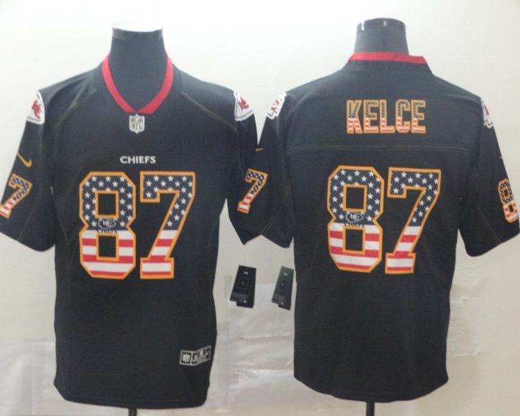 Men's Kansas City Chiefs Travis Kelce #87 Black Alternate Jersey