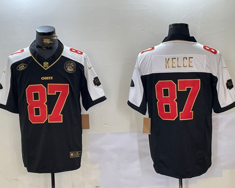 Men's Kansas City Chiefs Travis Kelce #87 Black Vapor F.U.S.E. Limited Jersey