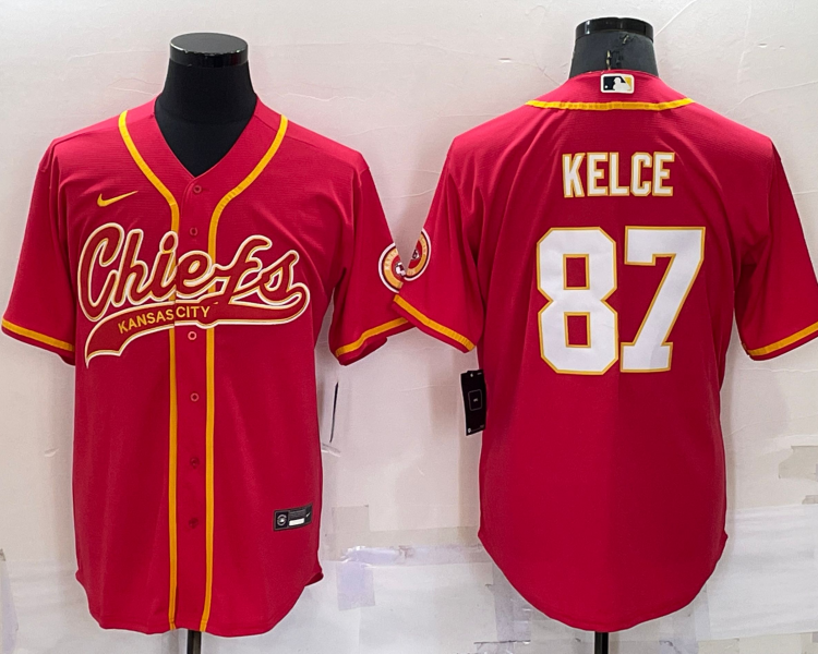 Men's Kansas City Chiefs Travis Kelce #87 Red Jersey Joint Edition