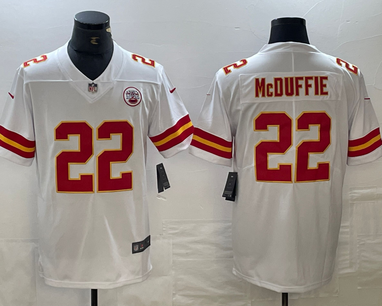 Men's Kansas City Chiefs Trent McDuffie #22 White Jersey