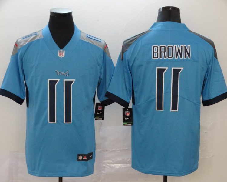 Men's Tennessee Titans A.J. Brown #11 Light Blue Jersey