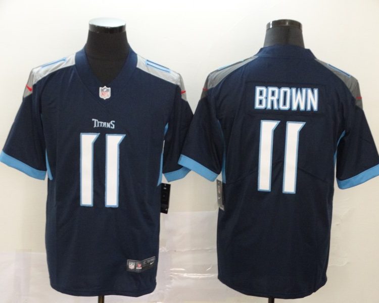 Men's Tennessee Titans A.J. Brown #11 Navy Jersey
