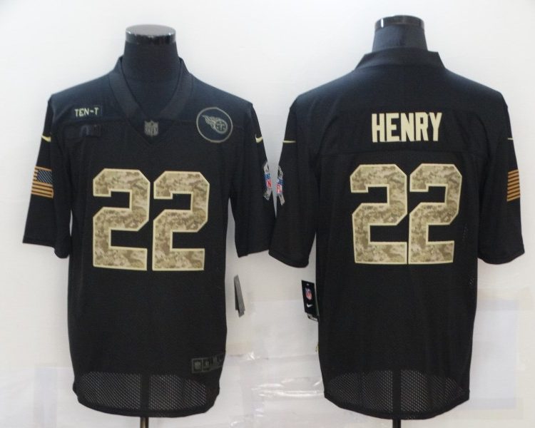 Men's Tennessee Titans Derrick Henry #22 Black Authentic Jersey
