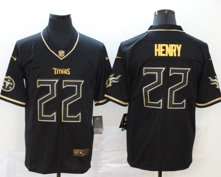 Men's Tennessee Titans Derrick Henry #22 Black Jersey